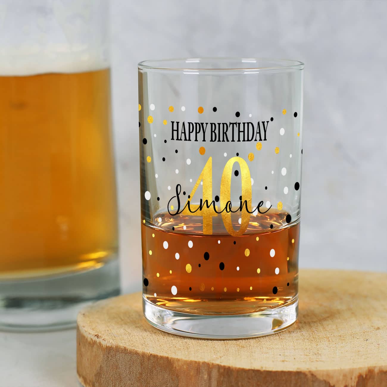 Persönliches Schnapsglas mit Ihren Wunschnamen und Alter Ihrer Wahl