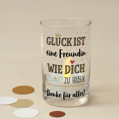 Kleines Windlicht für Teelichter als Dankeschön