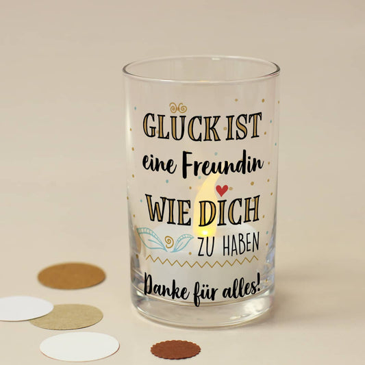 Kleines Windlicht für Teelichter als Dankeschön