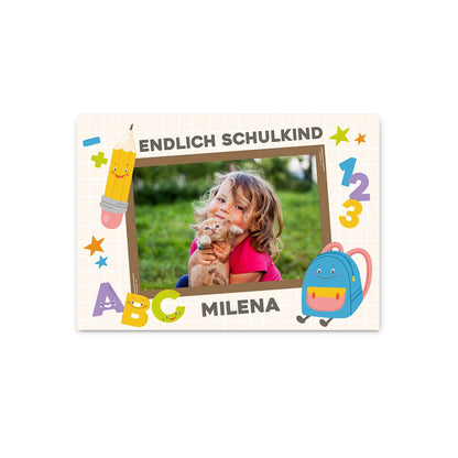 kleines Banner zur Einschulung mit Foto