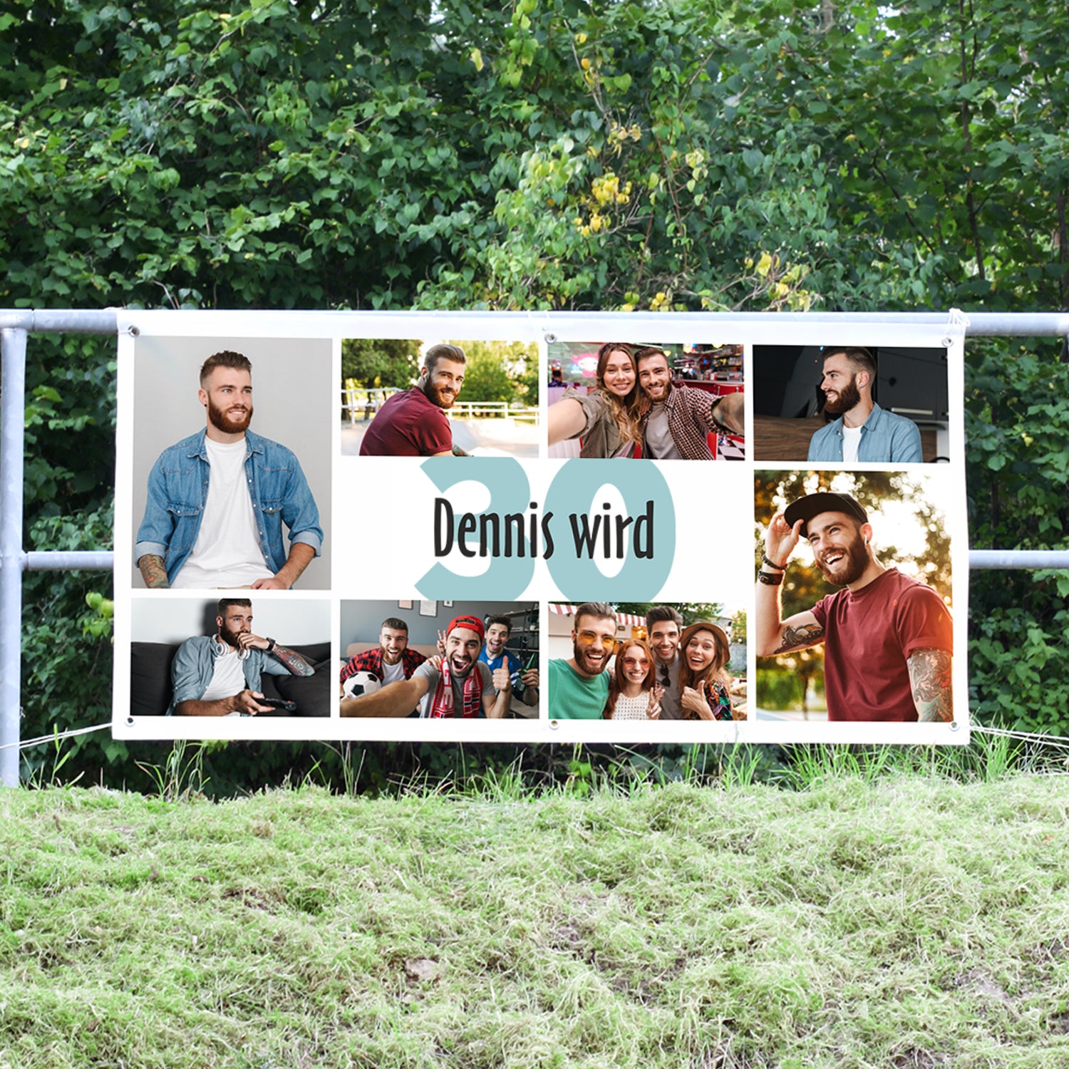 Großes Fotobanner mit 8 Fotos bedruckt