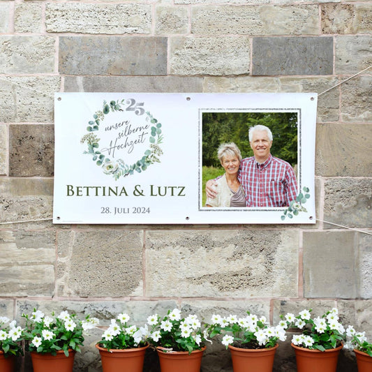 Banner Silberne Hochzeit mit Foto