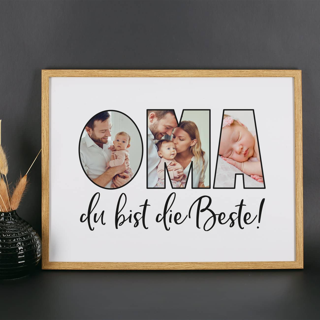 Persönlicher Bilderrahmen für die beste Oma mit Fotos