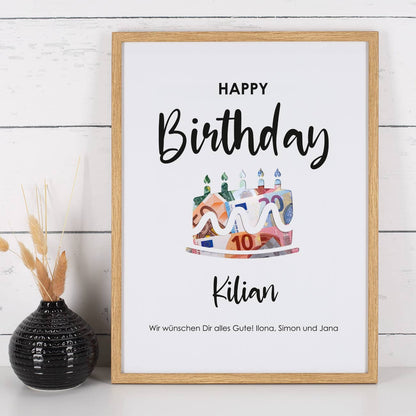 Bilderrahmen als Geldgeschenk zum Geburtstag