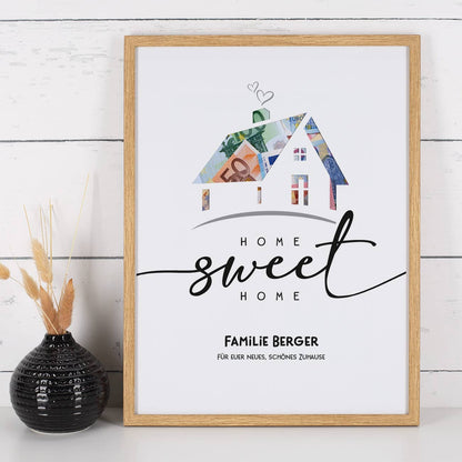 Geldgeschenk im Bilderrahmen zum Richtfest, Umzug oder Hausbau