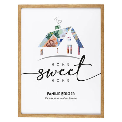 Bilderrahmen - Geldgeschenk zum Richtfest, Umzug oder Hausbau 
