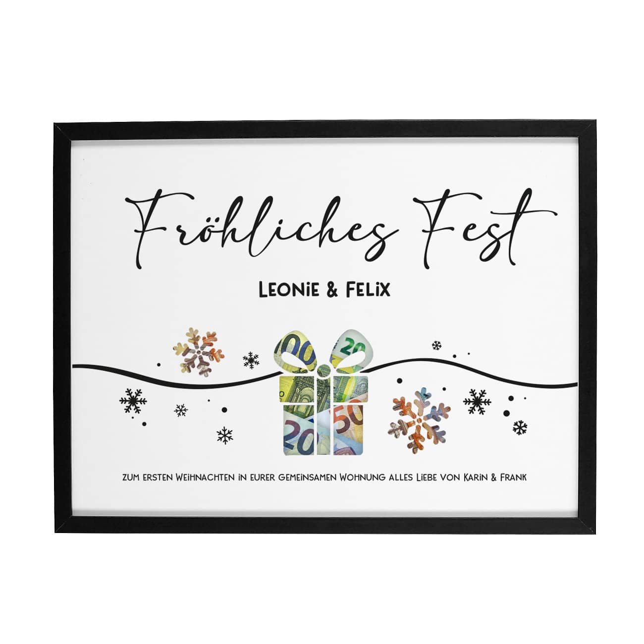 Verpackung für Geldgeschenk zu Weihnachten