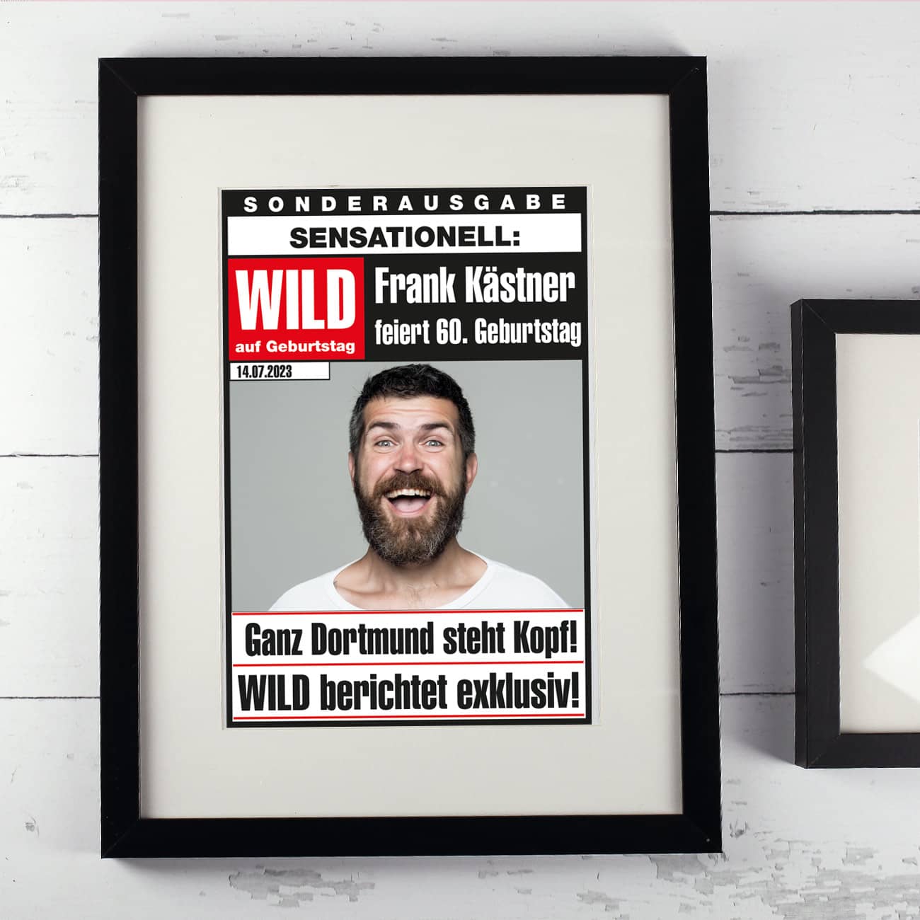 Wandbild Geburtstagszeitung mit Foto