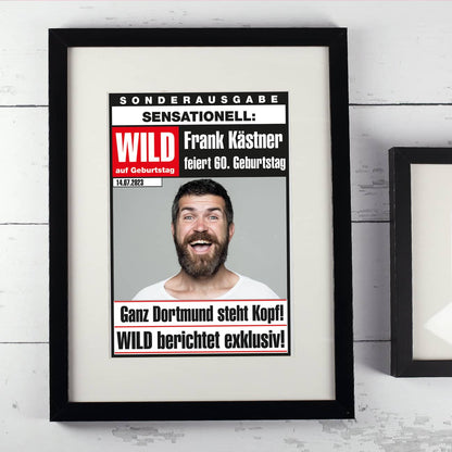 Wandbild Geburtstagszeitung mit Foto