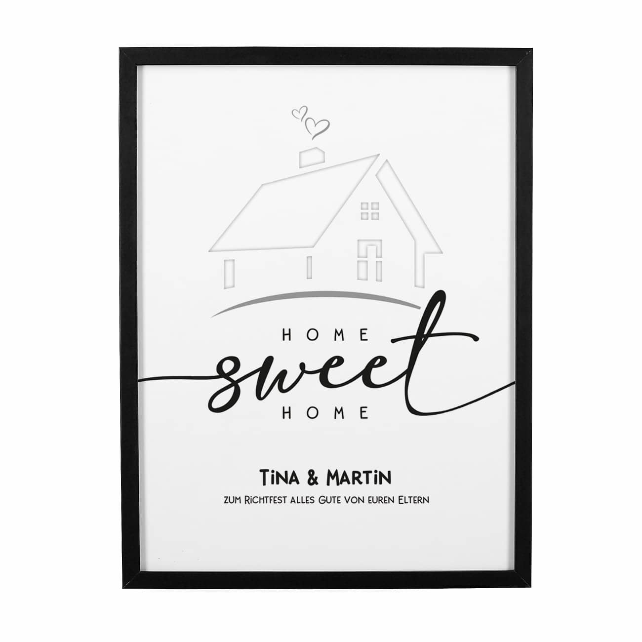 Bilderrahmen - Geldgeschenk zum Richtfest, Umzug oder Hausbau 