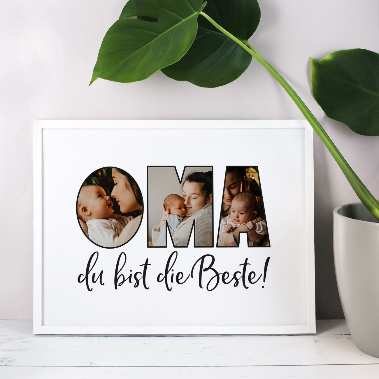 Individueller Bilderrahmen mit Fotomotiv für die beste Oma