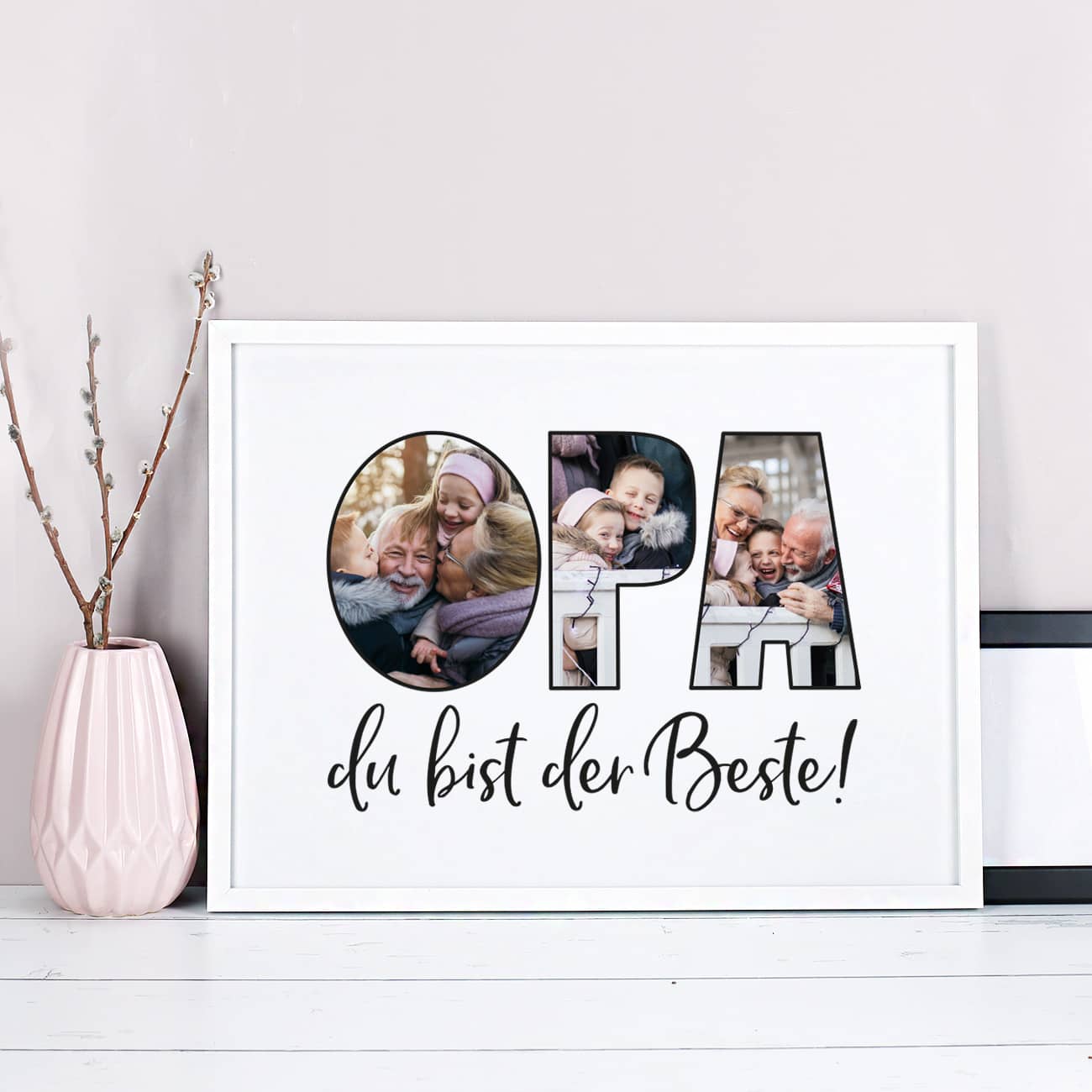 Bilderrahmen mit Opas drei Lieblingsfotos