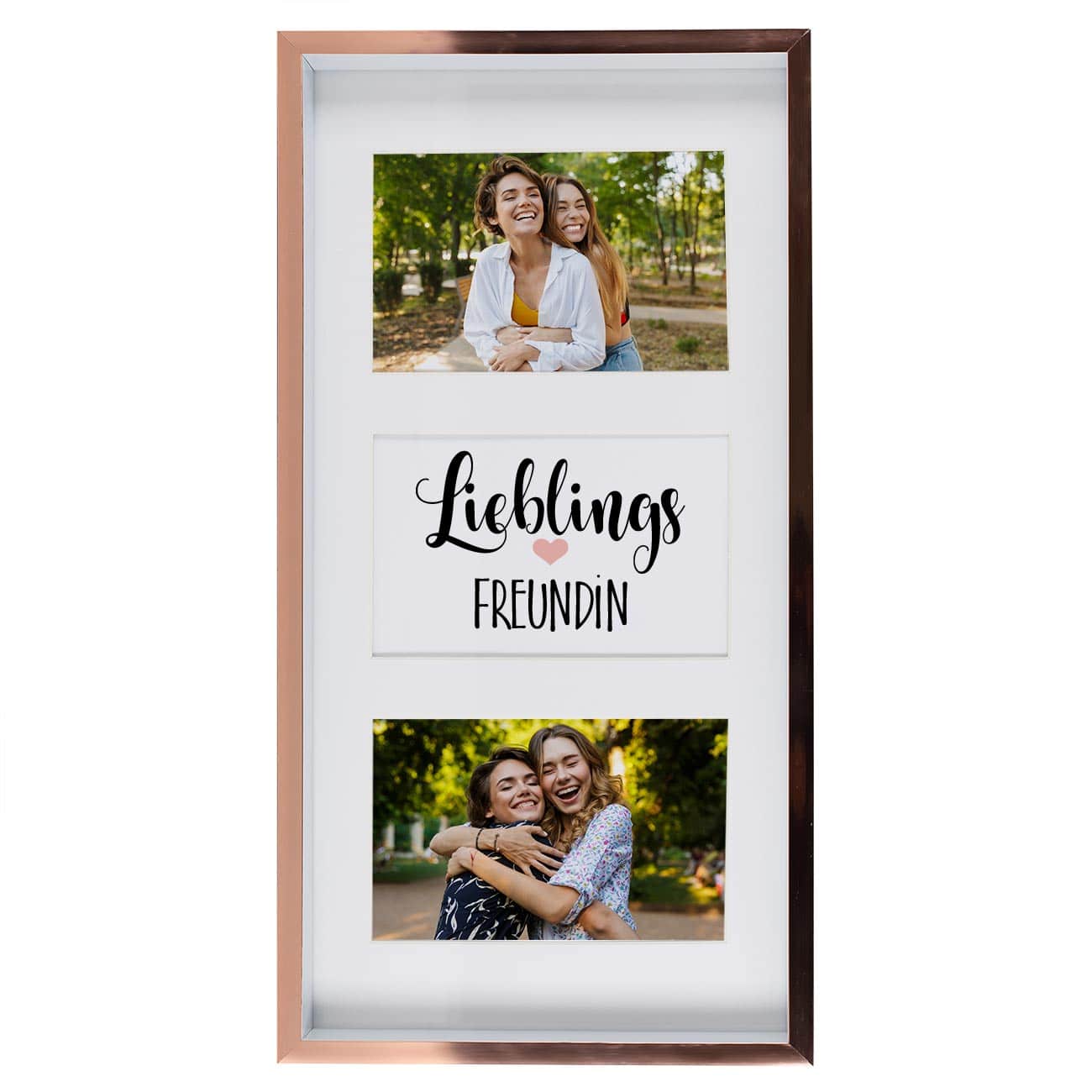 Bilderrahmen für jeden Anlass personalisiert mit zwei Fotos und Text