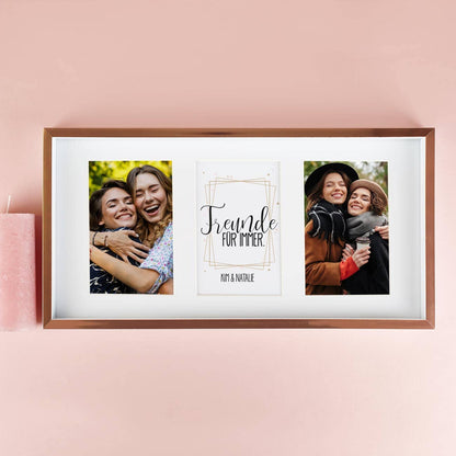Bilderrahmen mit personalisiertem Poster mit 2 Fotos und Namen nach Wunsch