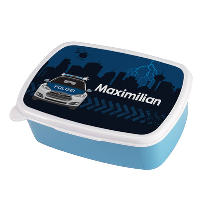 Brotdose mit Name nach Wunsch personalisiert und mit Polizei Motiv bedruckt