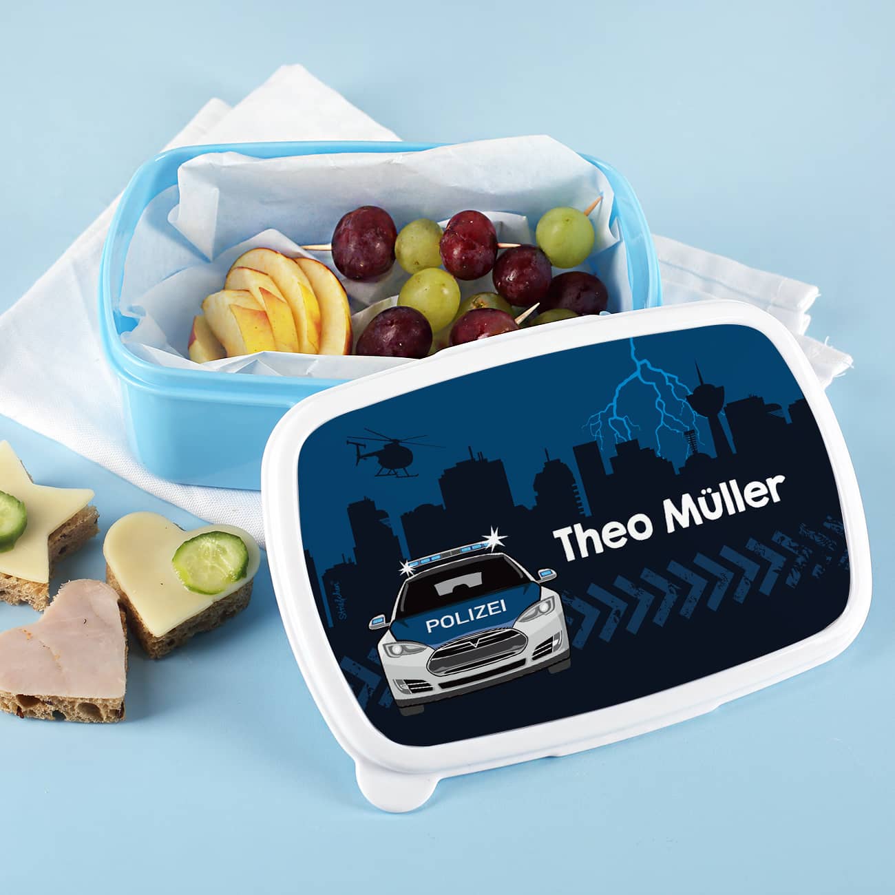 Brotdose Polizei Motiv mit Name