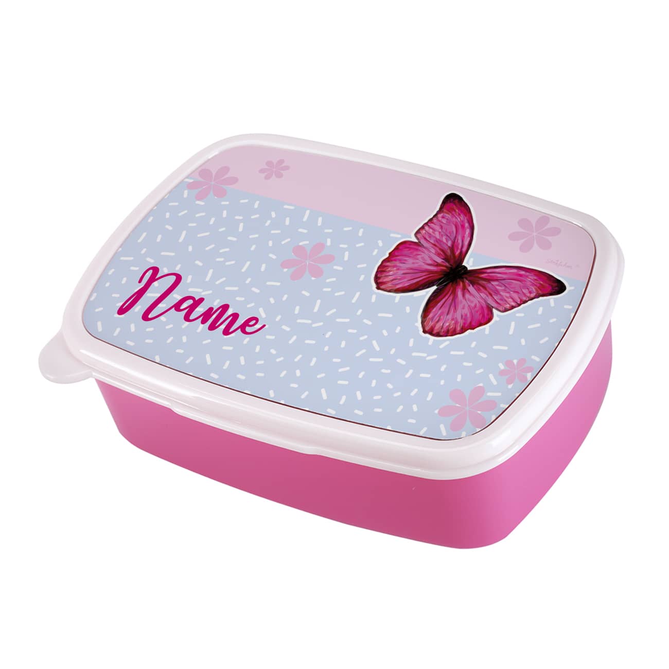 Brotdose mit Schmetterling und Name bedruckt