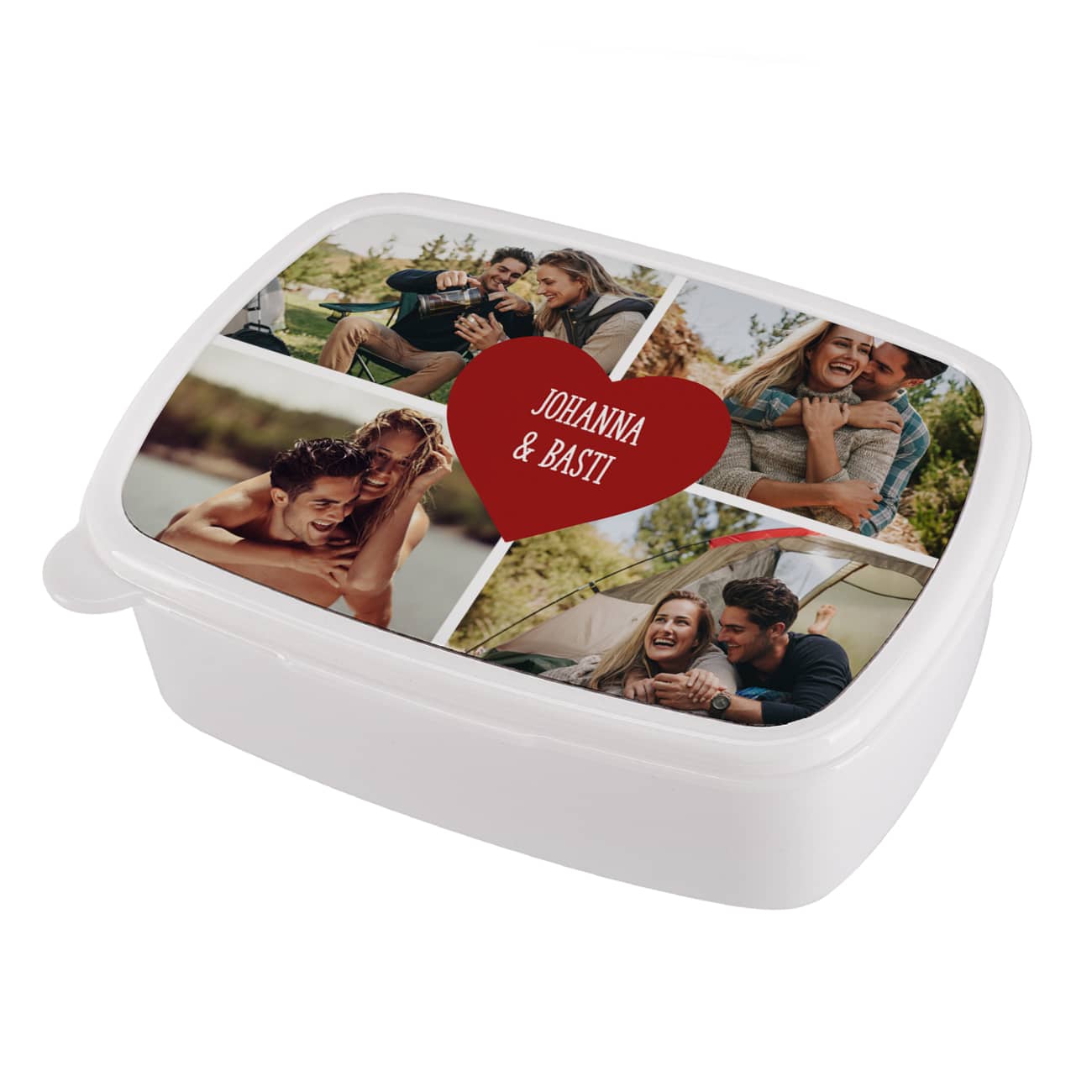 Mit 4 Fotos und Text nach Wunsch bedruckt