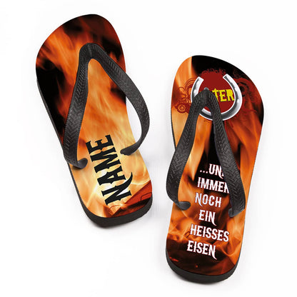 Sandalen für ein heißes Eisen mit Wunschalter und Wunschname