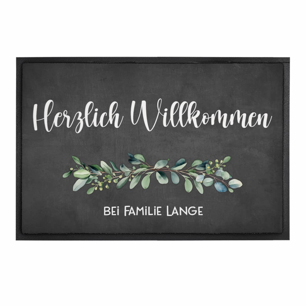 Eukalyptus-Fußmatte mit Ihrem Text persönlich bedruckt