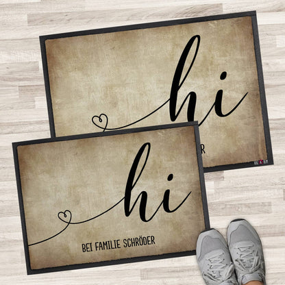Hi Fußmatte mit Familienname 2 Größen