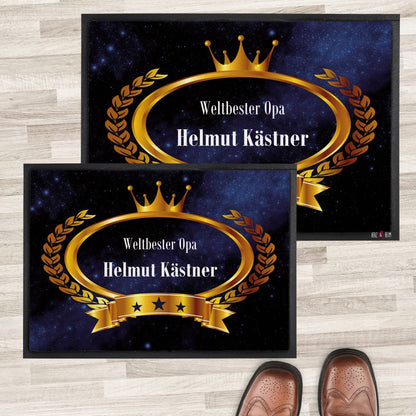 Fussmatte mit Krone Wunschtext - 2 Größen