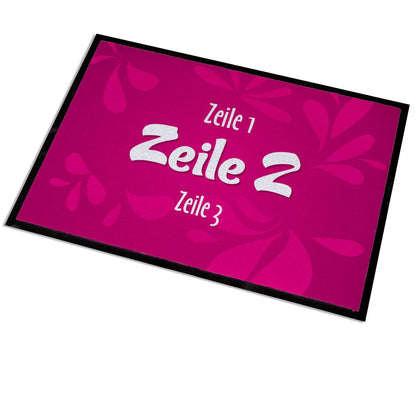 Pinke Fussmatte mit Wunschtext 