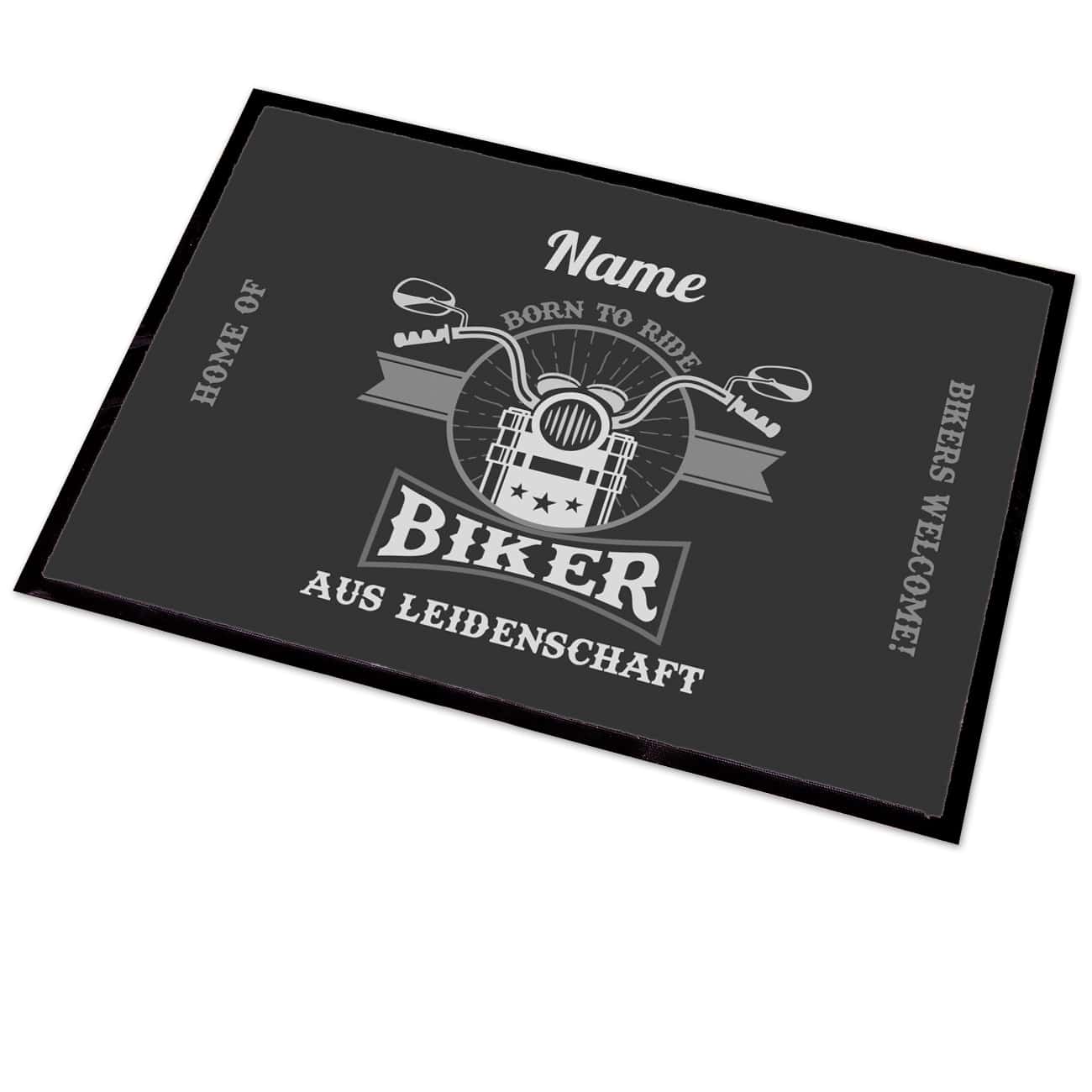 Biker aus Leidenschaft - Fußmatte mit Name für Motorrad-Fans