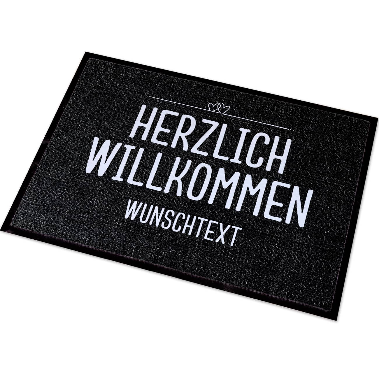 Herzlich Willkommen - Fussmatte mit Ihrem Spruch