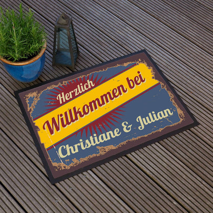 Fußmatte Herzlich Willkommen im Retro Look