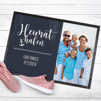 Heimathafen Fußmatte mit Foto und Text, 70 x 50 cm