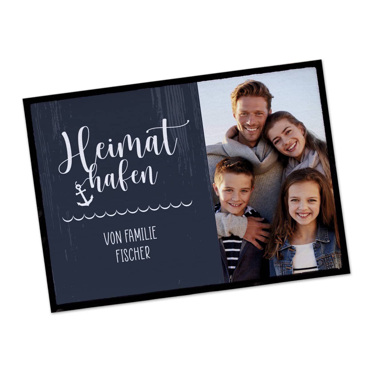 Fotogeschenk - Heimathafen Fußmatte mit Bild und Text, 70 x 50 cm