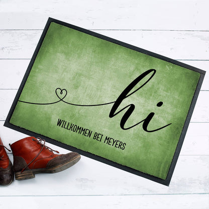 Hi Fußmatte mit Ihrem Spruch