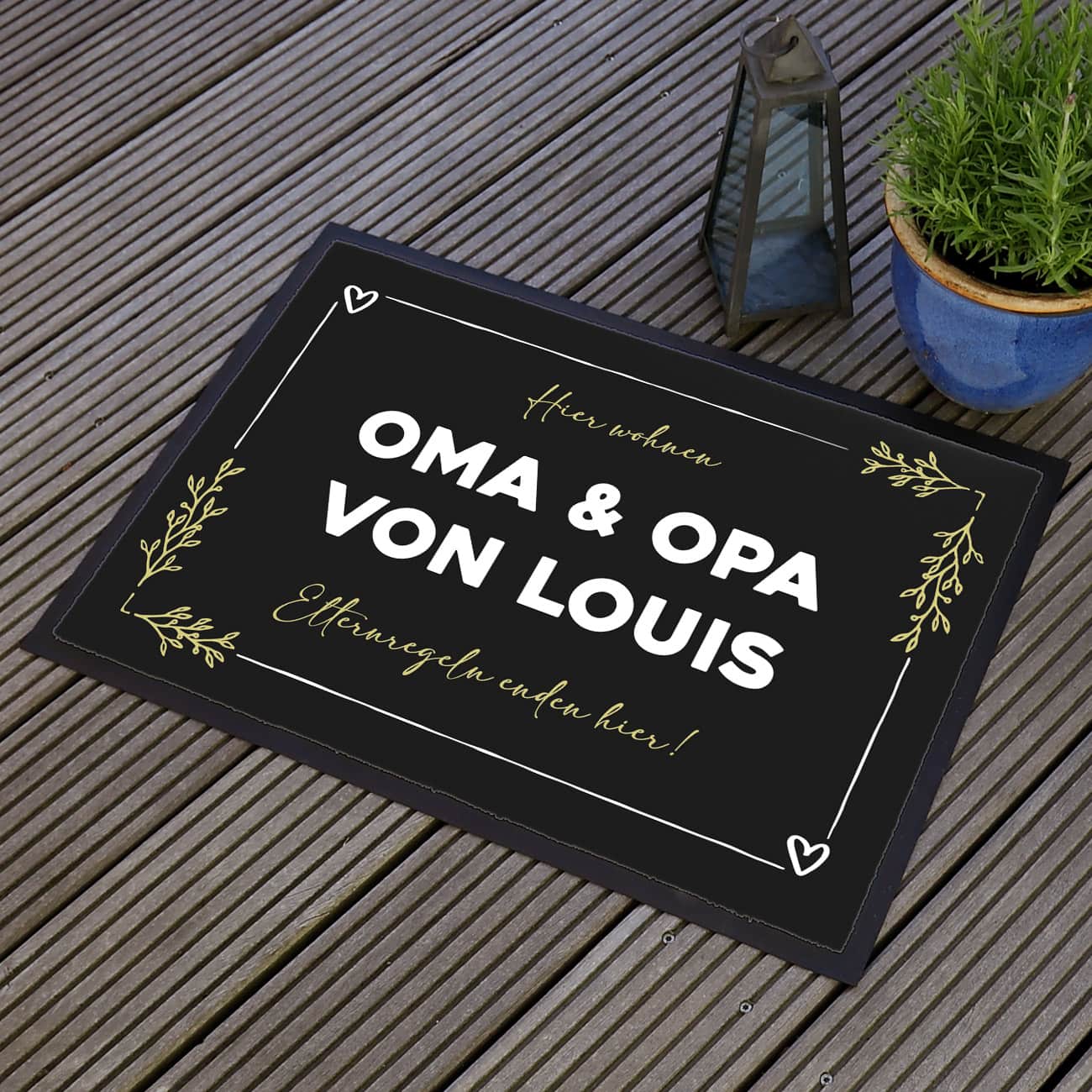 Fußmatte für Oma & Opa  - Elternregeln enden hier - personalisierbar