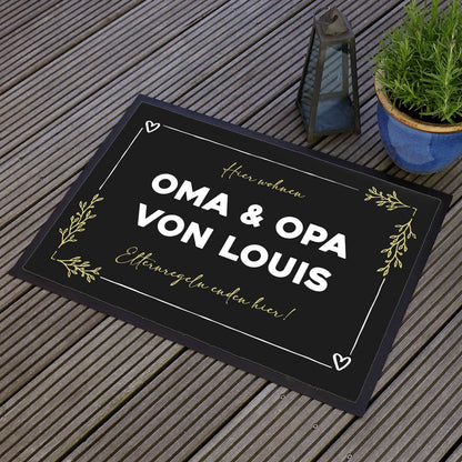 Fußmatte für Oma & Opa  - Elternregeln enden hier - personalisierbar