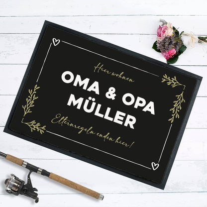 Fußabtreter für Oma Opa  - Elternregeln enden hier - personalisierbar