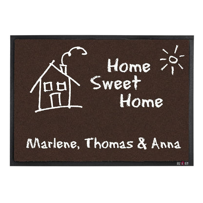  Fußmatte -Home Sweet Home- in Tafeloptik