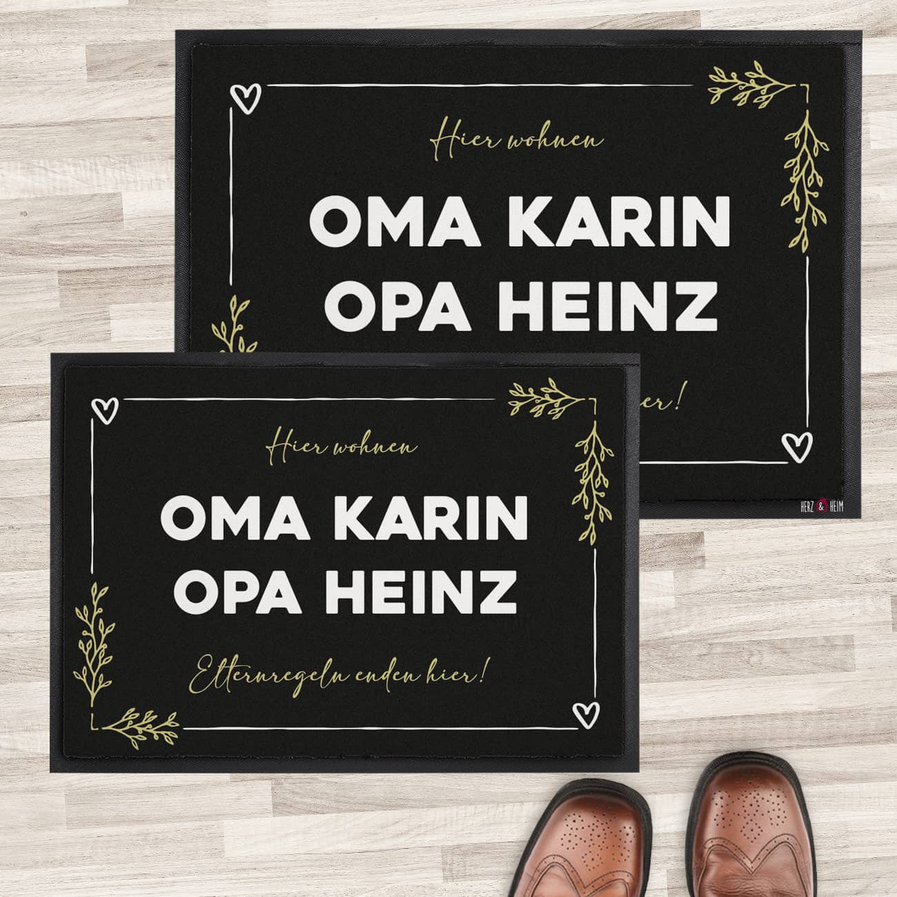 Fußmatte für Oma & Opa  - Elternregeln enden hier - 2 Größen