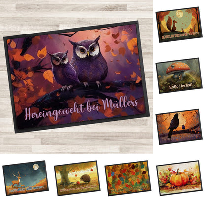 Herbst Fußmatte mit Wunschtext 