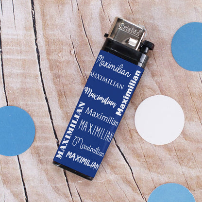 Schwarzes Feuerzeug mit Aufkleber für Ihren Wunschnamen