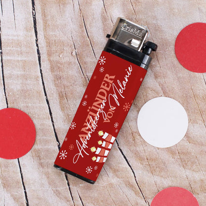 Feuerzeug für eine schöne Adventszeit mit Namensaufkleber