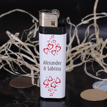 Feuerzeug zur Hochzeit mit Namen des Brautpaares