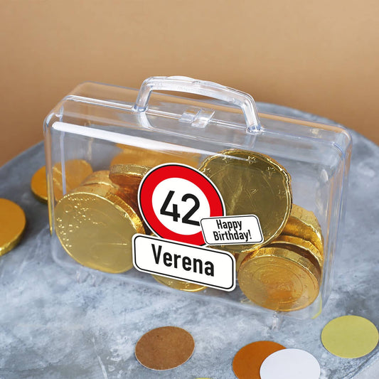 Kleiner Geldkoffer Achtung Alter mit Name