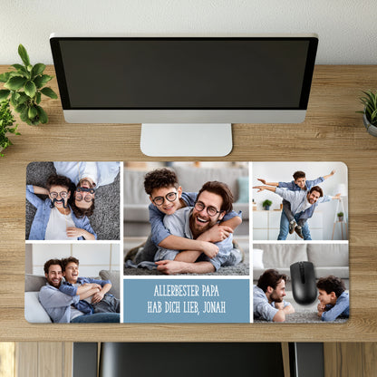 Mousepad XXL personalisiert mit Fotos & Wunschtext | Schreibtischunterlage & Gaming-Mauspad