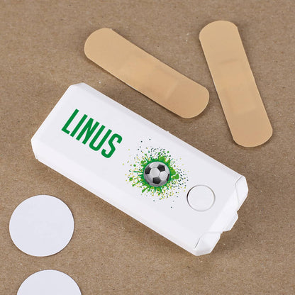 Pflasterbox für Fußballer mit Name personalisiert