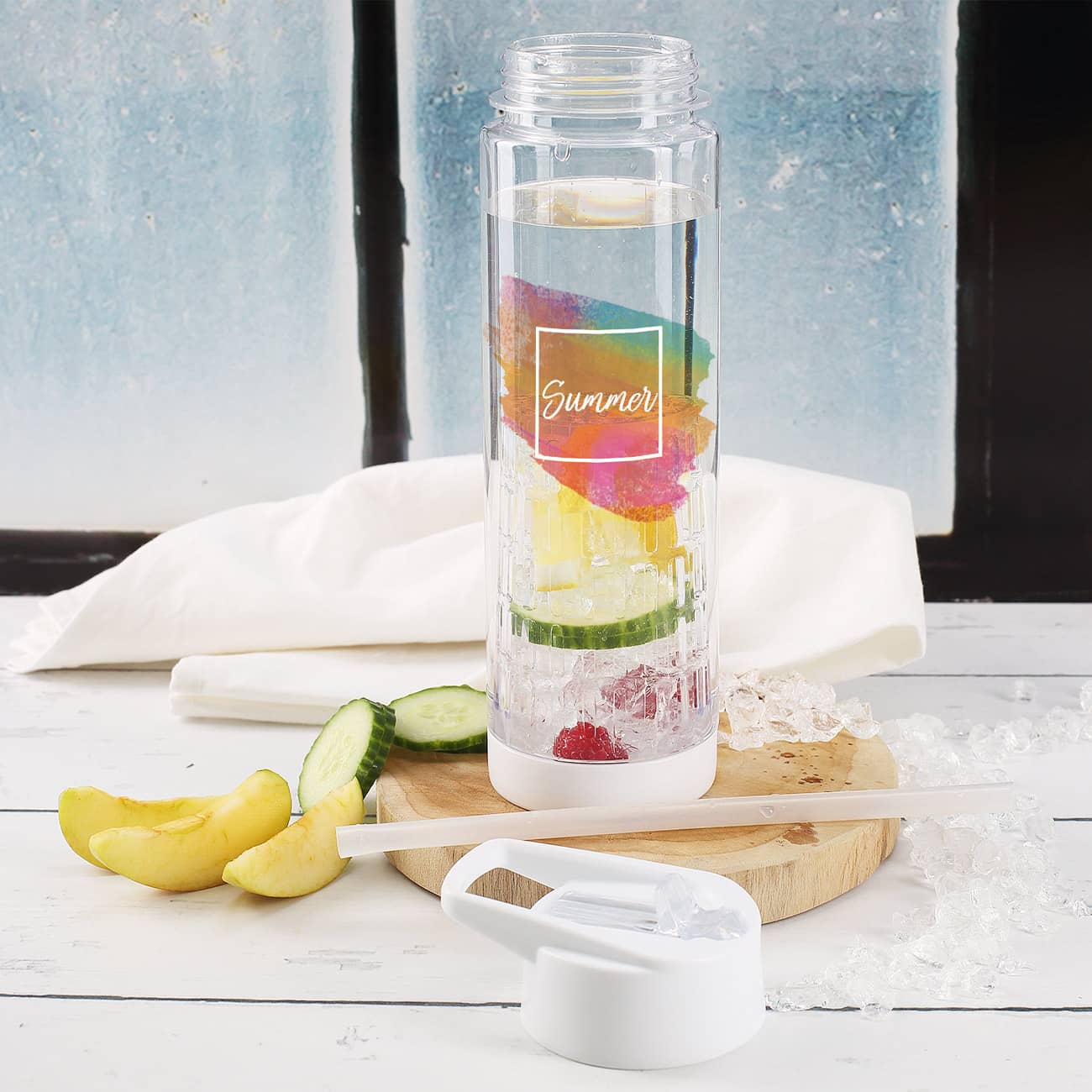 Praktischer Fruchteinsatz in der Flasche