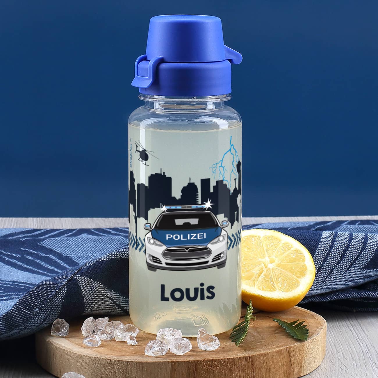Polizei - Trinkflasche mit Name 0,4 L