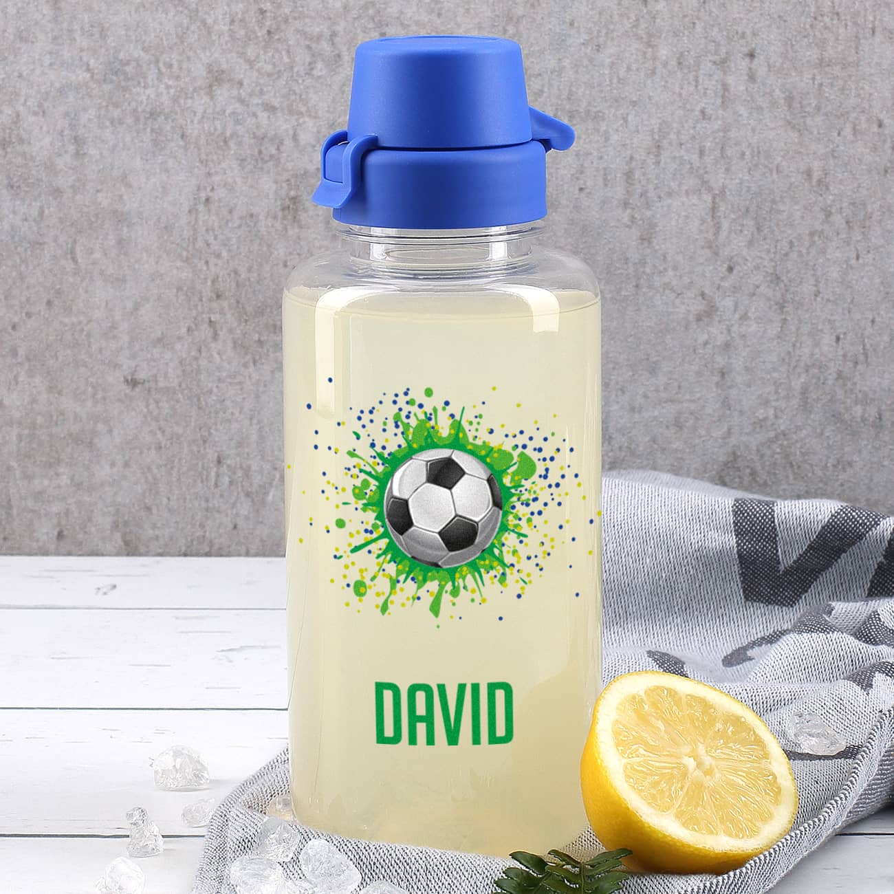 Fußball Trinkflasche mit Name, 0,7 L