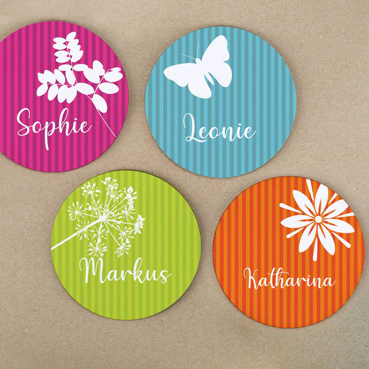 4er Set Untersetzer mit Namen