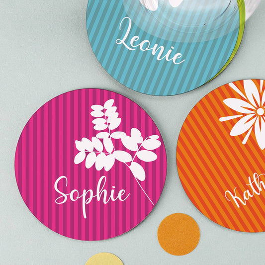 4er Set Untersetzer mit Namen